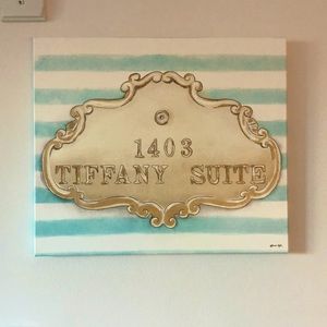 Oliver Gal Tiffany Suite Wall Art Wrapped Canvas - White, Gold, Tiffany Blue